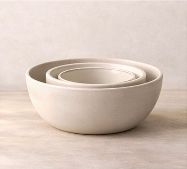 Stoneware Nesting Mixing Bowls – Set of 3